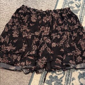 Floral Black and Pink Skirt